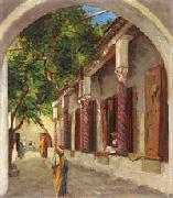 Johann Georg Grimm Arabische Gasse . Spain oil painting artist
